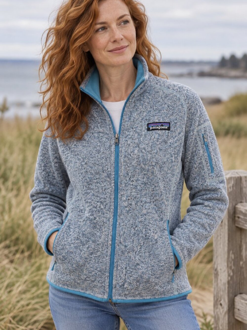 Patagonia Better Sweater Jacket Womens S Gray Blue Teal Full Zip Fleece 25542